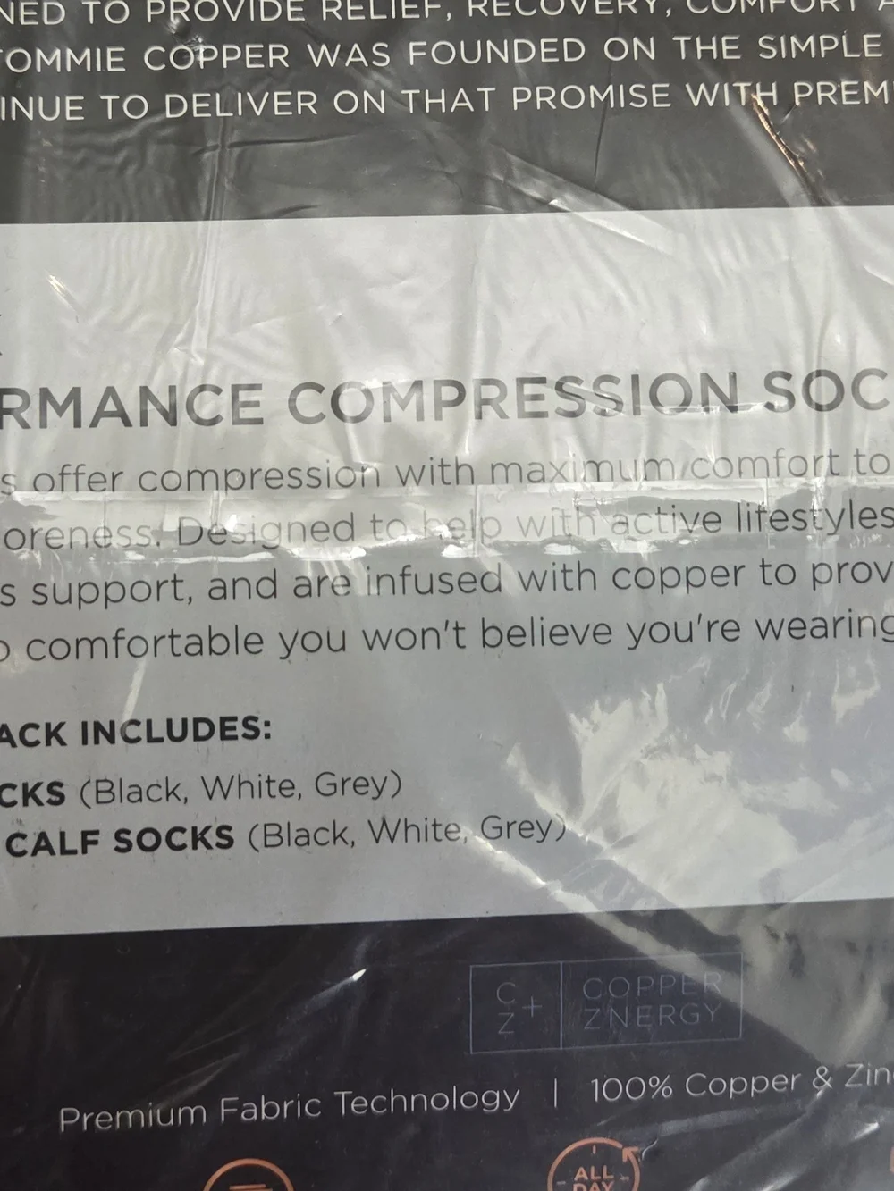 Tommie Copper Women's Performance Compression Socks-Lot Of 6 Pair-Size 4-6.5